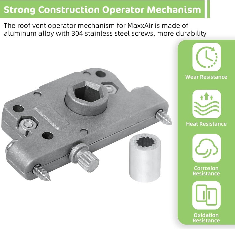 CLLOMAGY 10A20281K1 for MaxxAir Vent Fan Parts,10A20281K1-1AF Roof Vent Lid Lift Gear Operator Mechanism for MaxxAir,Replacement Operator Mechanism for MaxxFan Plus or Deluxe 10A20281K1/10A20281K-1AF - Image 5